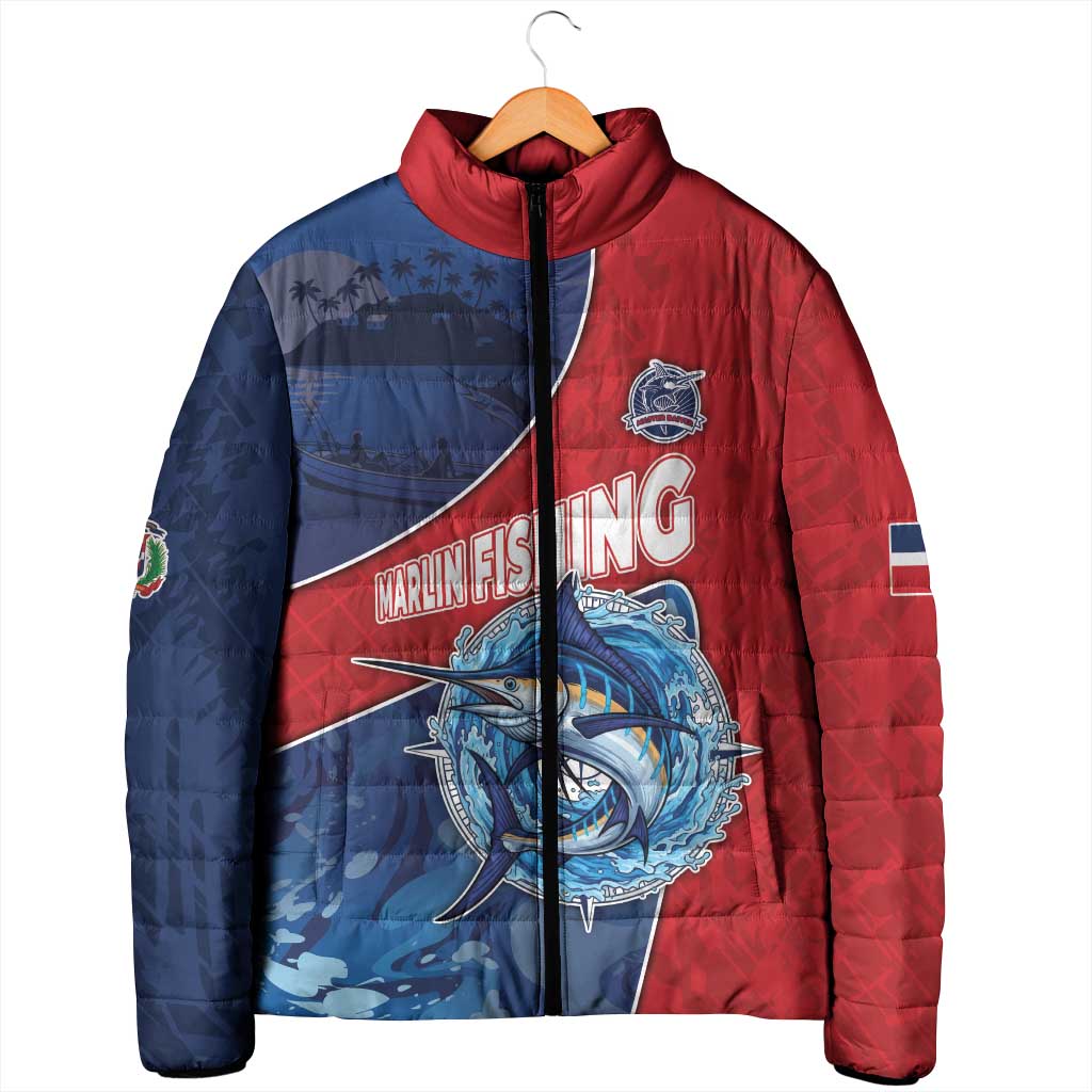 Dominican Republic Fishing Padded Jacket Caribbean Master Baiter - Wonder Print Shop
