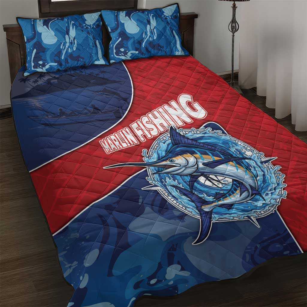 Dominican Republic Fishing Quilt Bed Set Caribbean Master Baiter - Wonder Print Shop