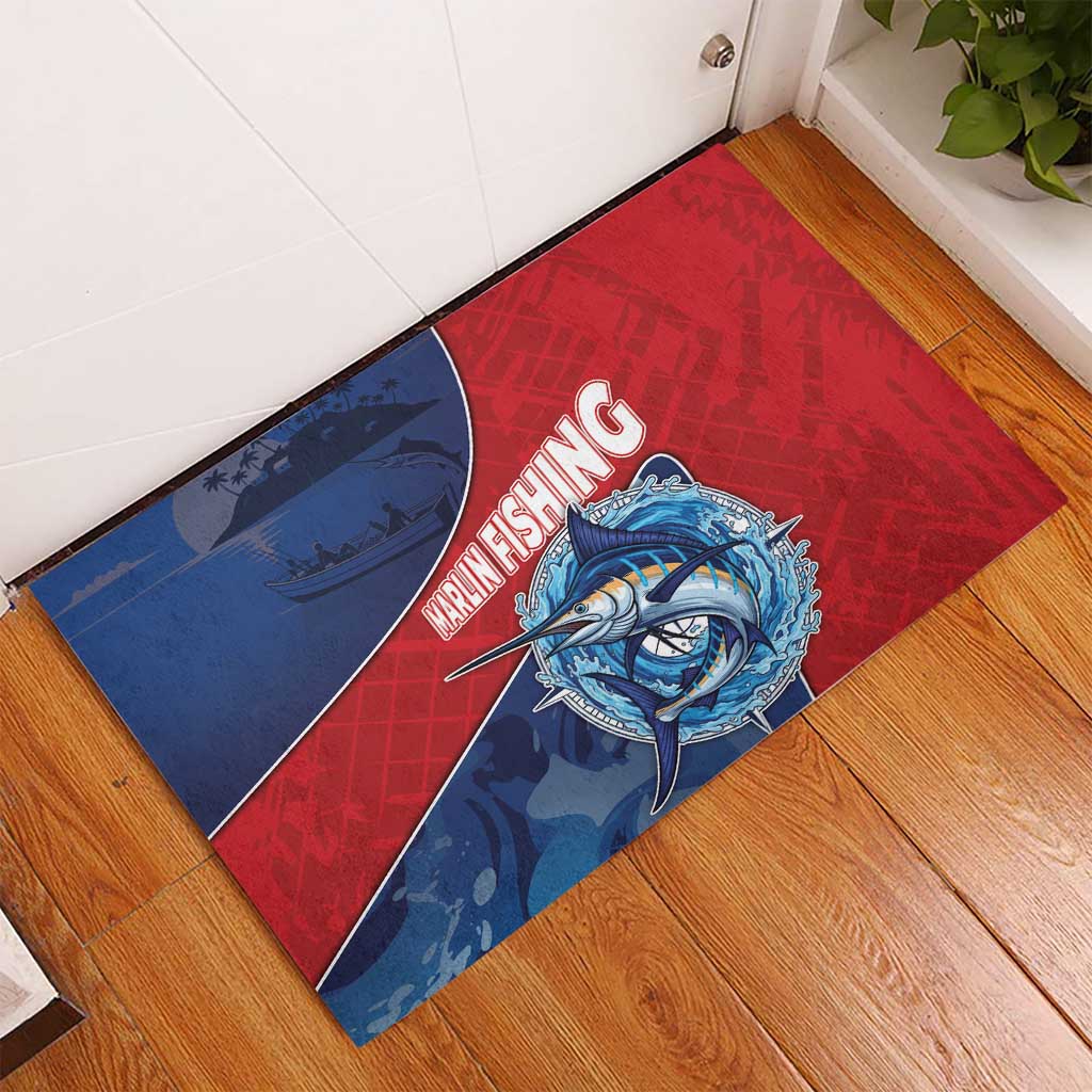 Dominican Republic Fishing Rubber Doormat Caribbean Master Baiter - Wonder Print Shop