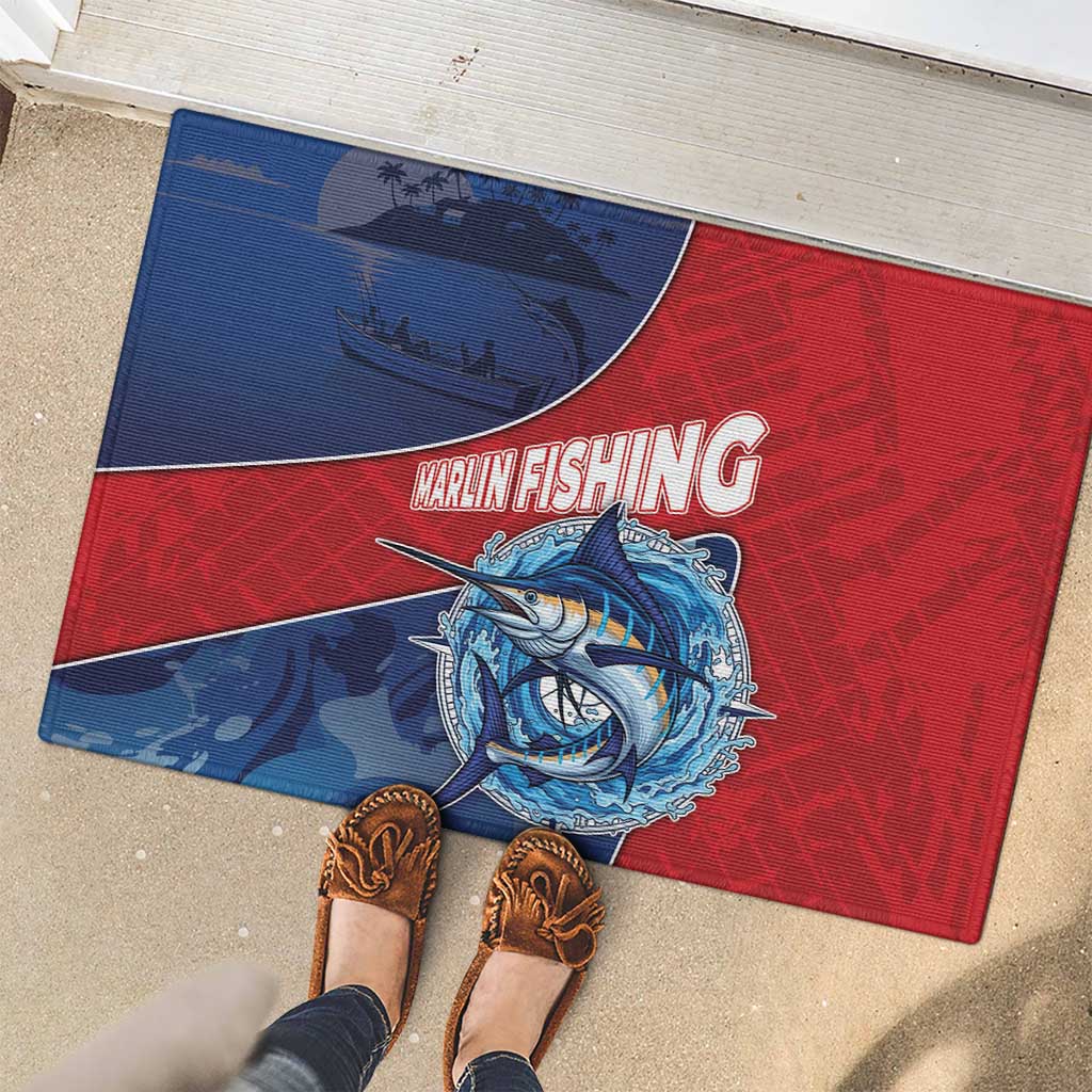 Dominican Republic Fishing Rubber Doormat Caribbean Master Baiter - Wonder Print Shop
