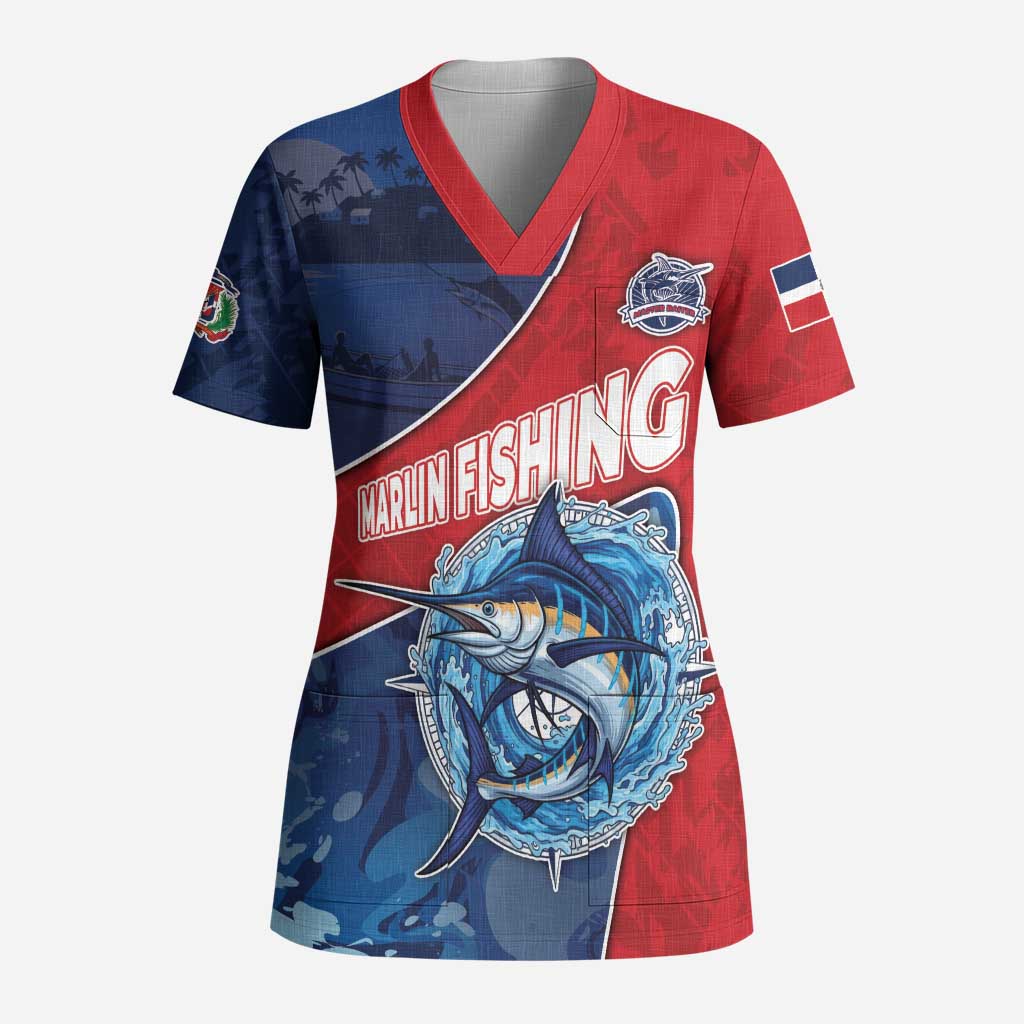 Dominican Republic Fishing Scrub Top Caribbean Master Baiter - Wonder Print Shop