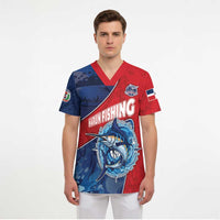 Dominican Republic Fishing Scrub Top Caribbean Master Baiter - Wonder Print Shop