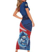Dominican Republic Fishing Short Sleeve Bodycon Dress Caribbean Master Baiter - Wonder Print Shop