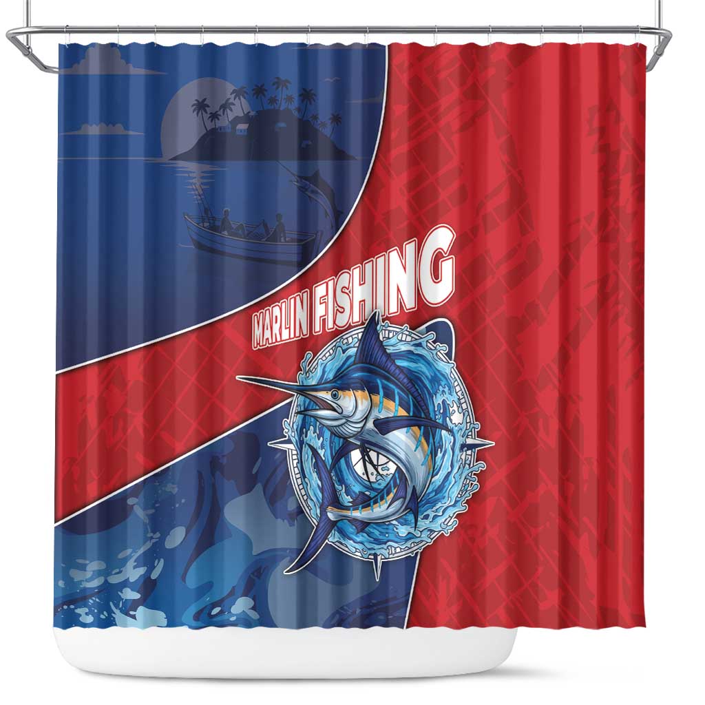 Dominican Republic Fishing Shower Curtain Caribbean Master Baiter - Wonder Print Shop