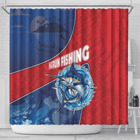 Dominican Republic Fishing Shower Curtain Caribbean Master Baiter - Wonder Print Shop