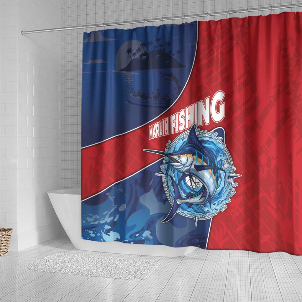 Dominican Republic Fishing Shower Curtain Caribbean Master Baiter - Wonder Print Shop