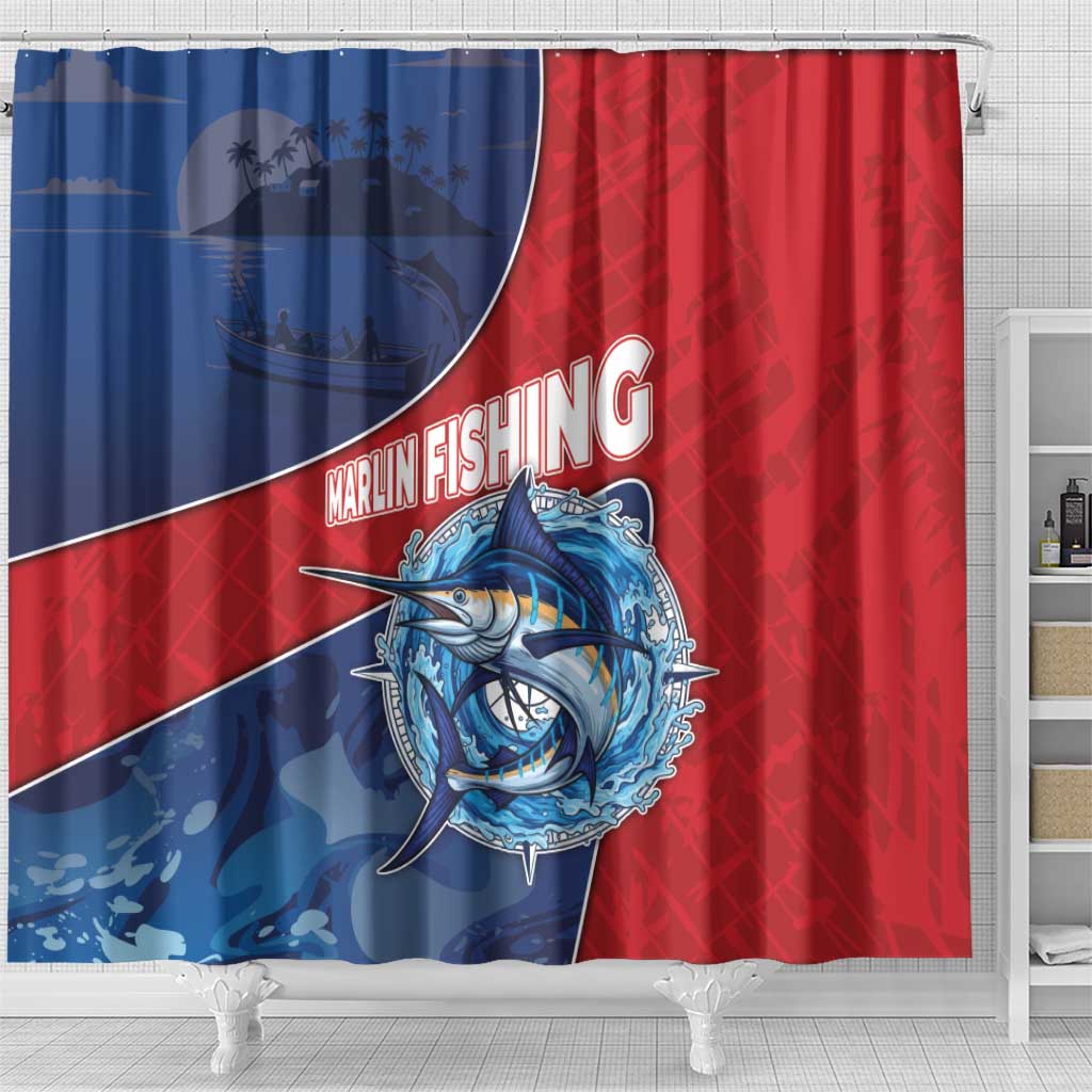 Dominican Republic Fishing Shower Curtain Caribbean Master Baiter - Wonder Print Shop