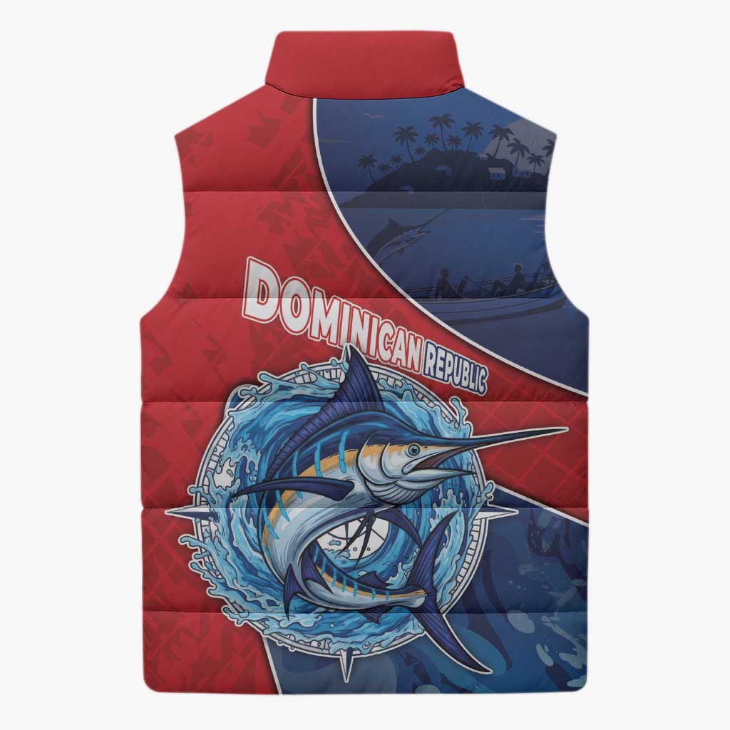 Dominican Republic Fishing Sleeveless Puffer Jacket Caribbean Master Baiter - Wonder Print Shop