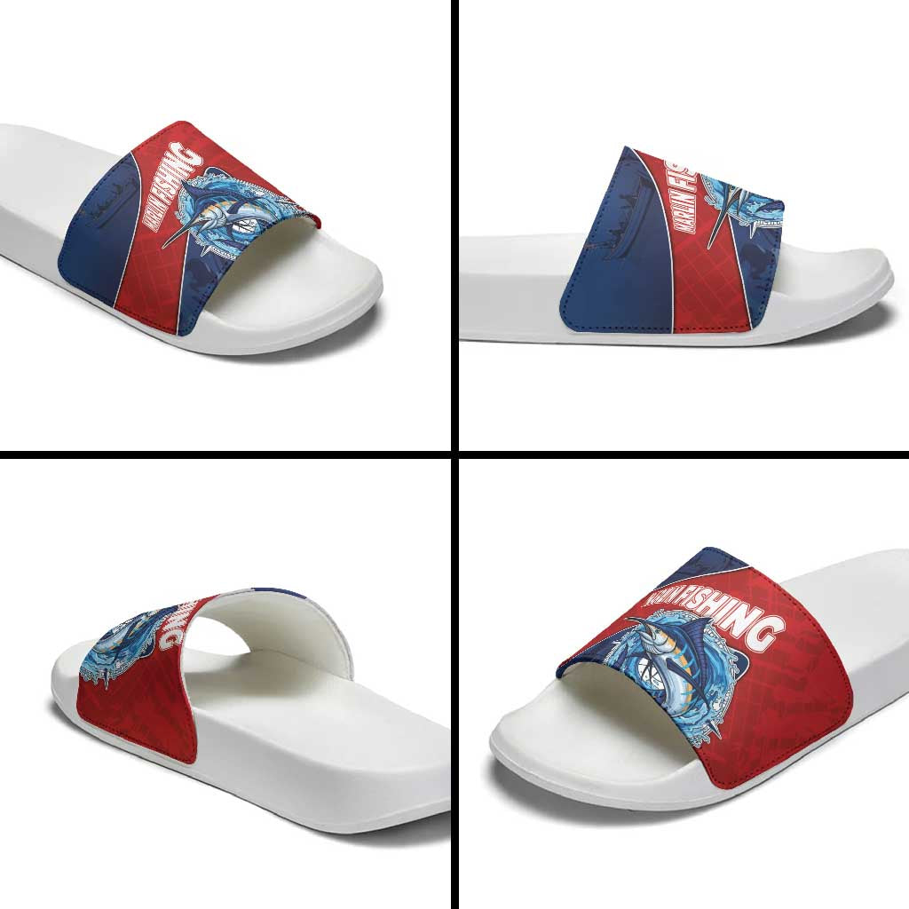 Dominican Republic Fishing Slide Sandals Caribbean Master Baiter - Wonder Print Shop