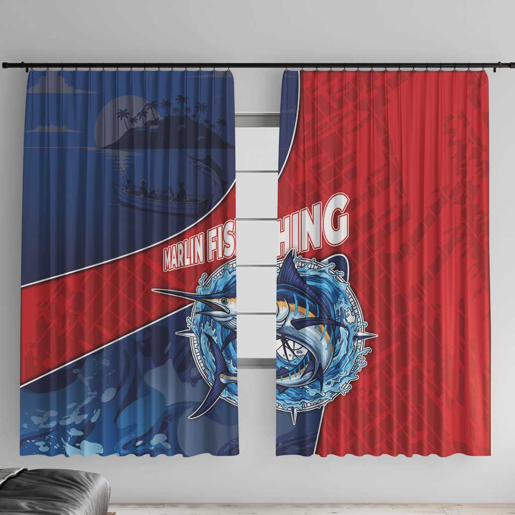 Dominican Republic Fishing Window Curtain Caribbean Master Baiter - Wonder Print Shop