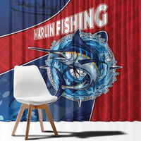 Dominican Republic Fishing Window Curtain Caribbean Master Baiter - Wonder Print Shop