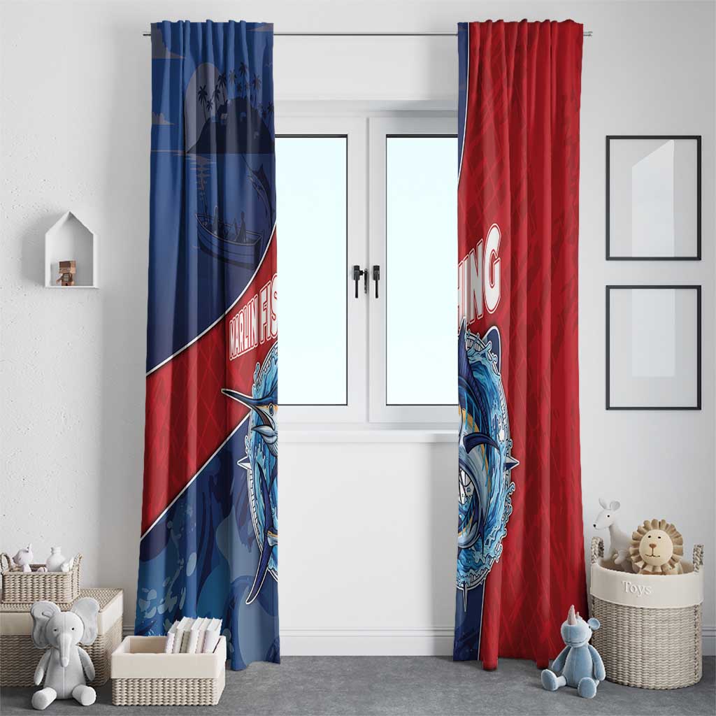 Dominican Republic Fishing Window Curtain Caribbean Master Baiter - Wonder Print Shop