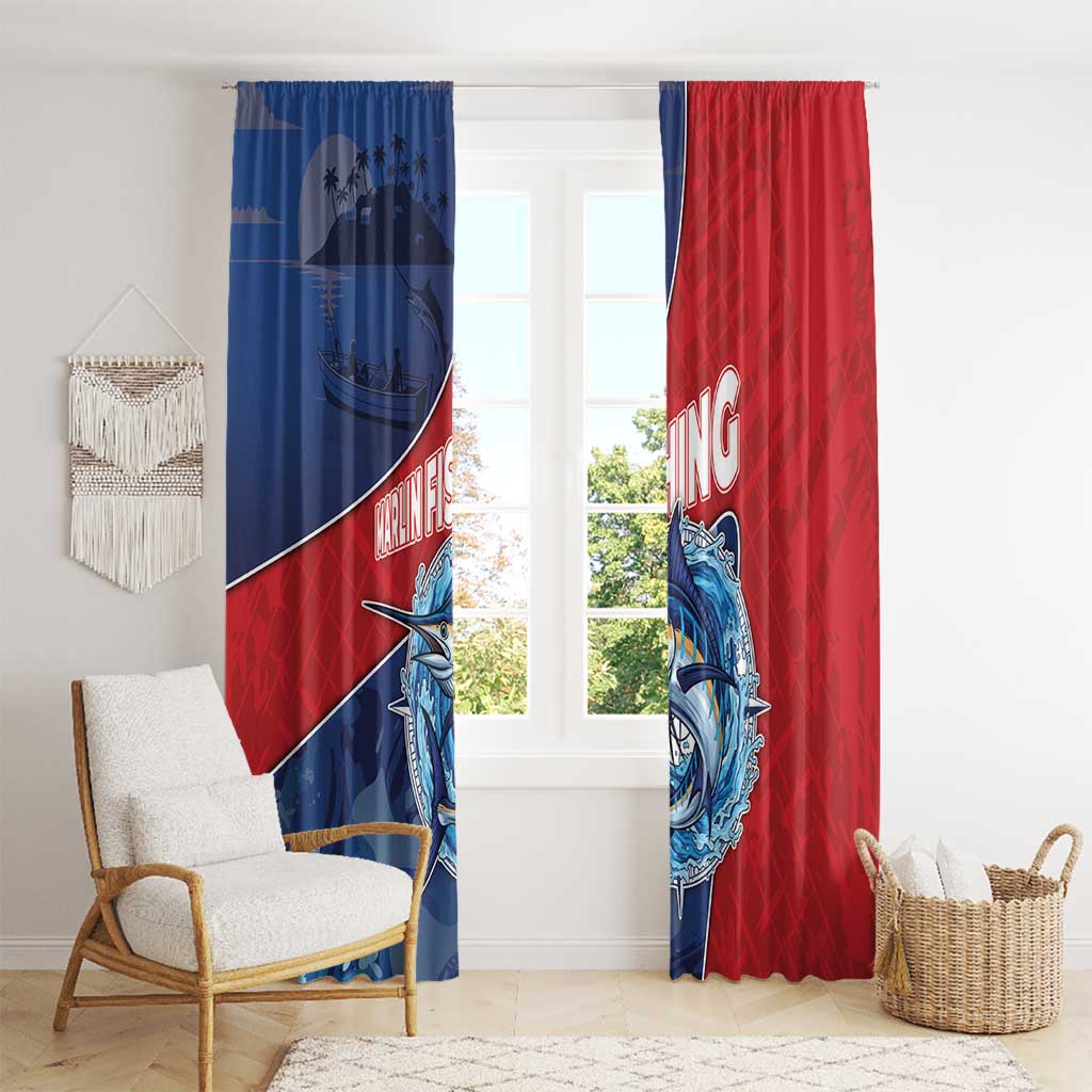 Dominican Republic Fishing Window Curtain Caribbean Master Baiter - Wonder Print Shop