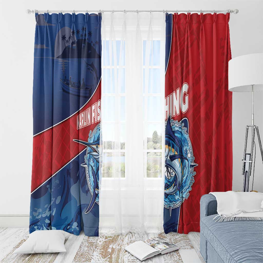 Dominican Republic Fishing Window Curtain Caribbean Master Baiter - Wonder Print Shop