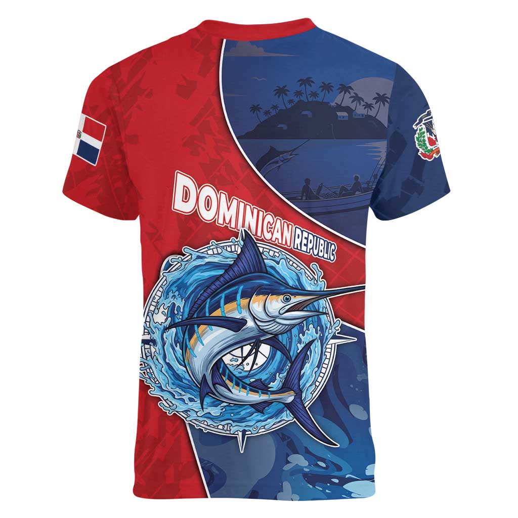 Dominican Republic Fishing Women V-Neck T-Shirt Caribbean Master Baiter - Wonder Print Shop