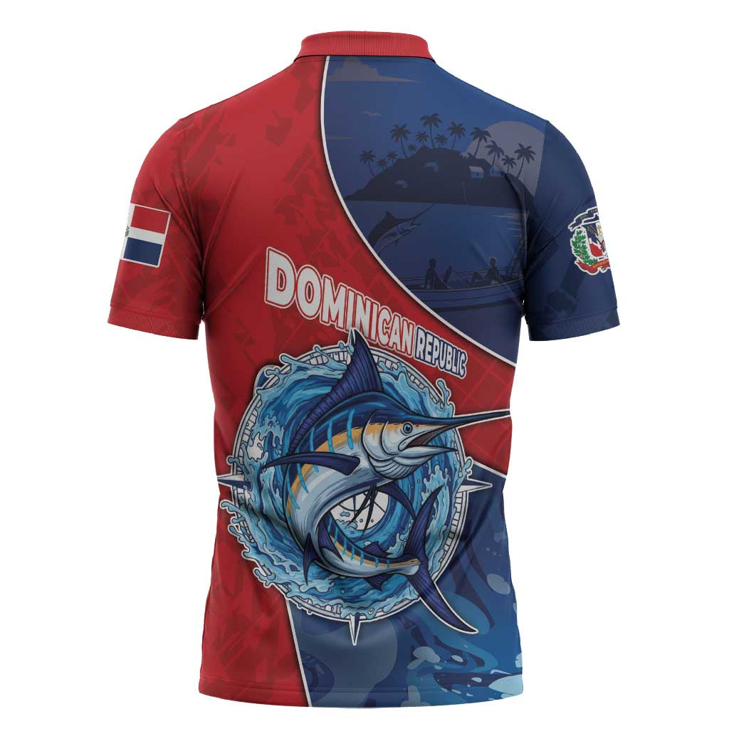 Dominican Republic Fishing Zipper Polo Shirt Caribbean Master Baiter - Wonder Print Shop