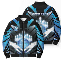 Personalized Bowling Bomber Puffer Jacket Cosmic Strike