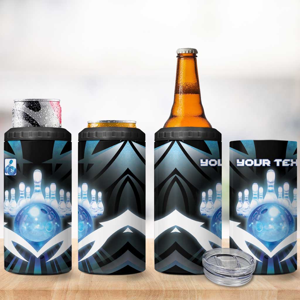 Personalized Bowling 4 in 1 Can Cooler Tumbler Cosmic Strike