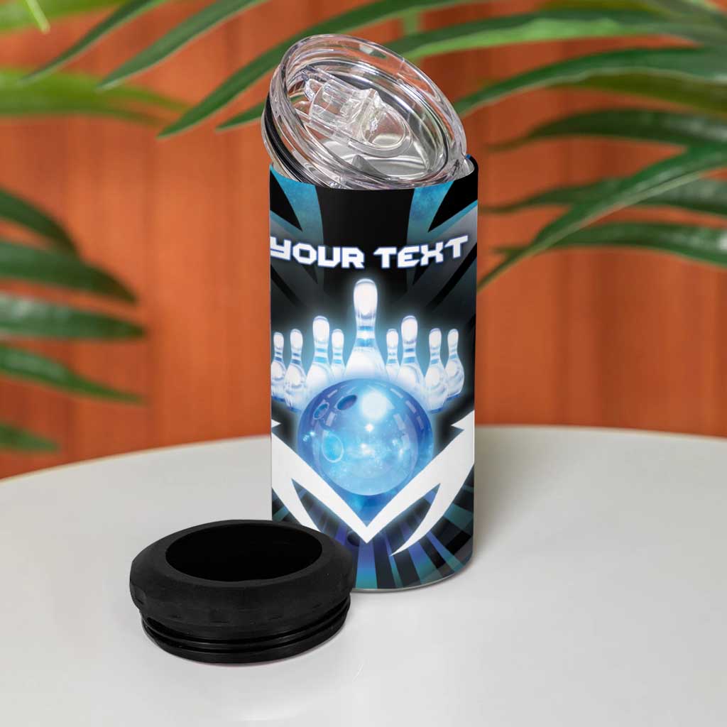 Personalized Bowling 4 in 1 Can Cooler Tumbler Cosmic Strike