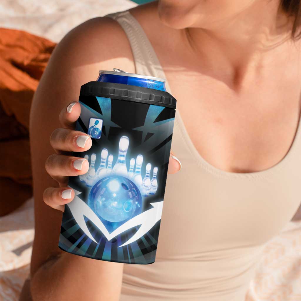 Personalized Bowling 4 in 1 Can Cooler Tumbler Cosmic Strike