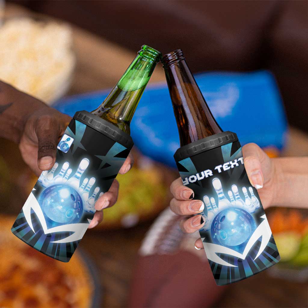 Personalized Bowling 4 in 1 Can Cooler Tumbler Cosmic Strike