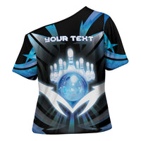 Personalized Bowling Cross Shoulder Shirt Cosmic Strike