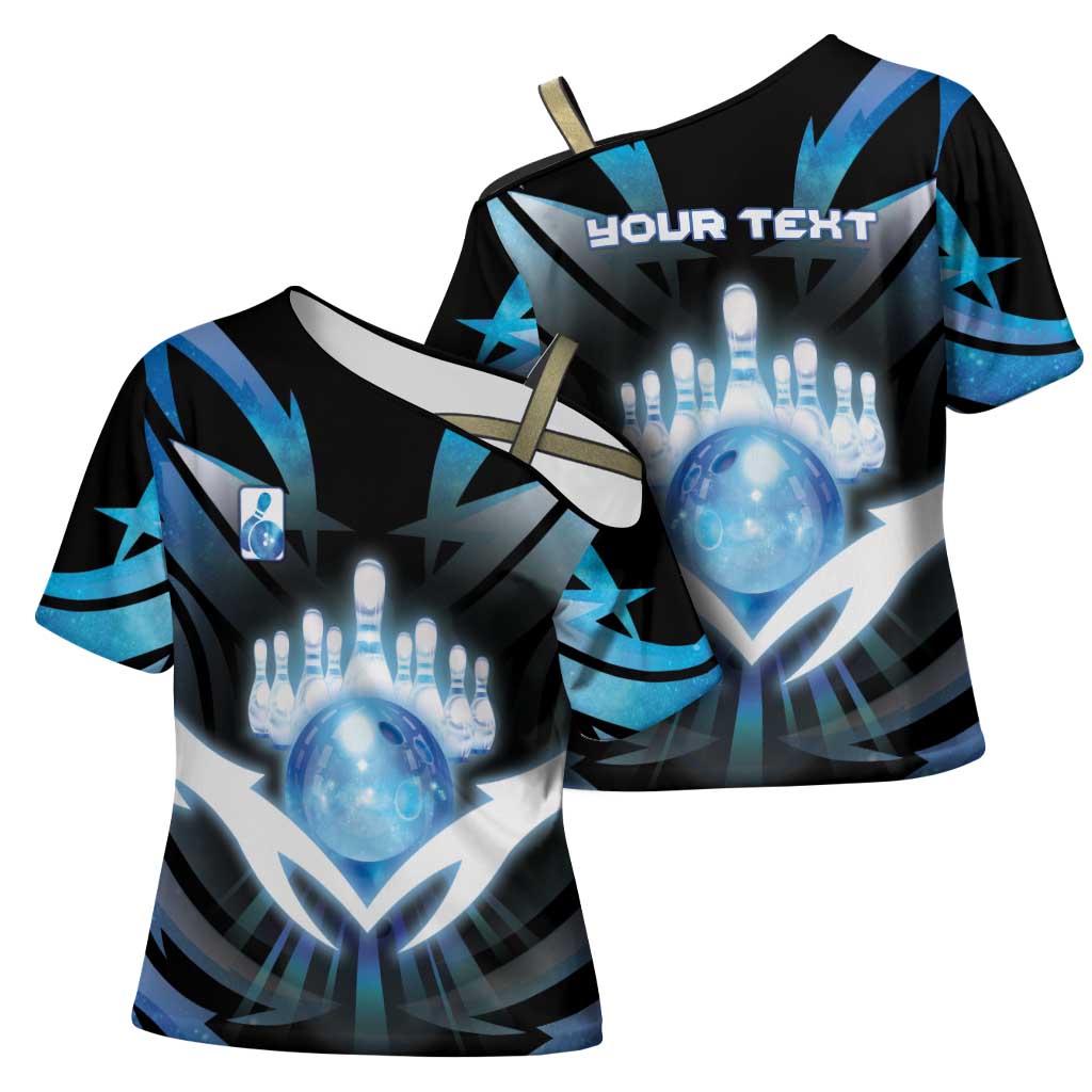 Personalized Bowling Cross Shoulder Shirt Cosmic Strike
