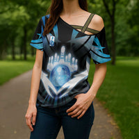 Personalized Bowling Cross Shoulder Shirt Cosmic Strike