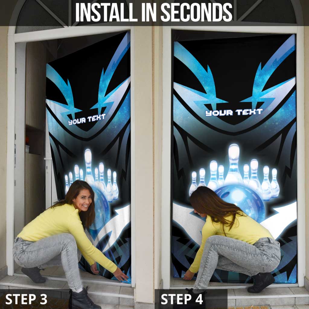 Personalized Bowling Door Cover Cosmic Strike