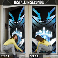 Personalized Bowling Door Cover Cosmic Strike