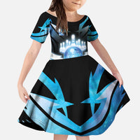 Personalized Bowling Kid Short Sleeve Dress Cosmic Strike