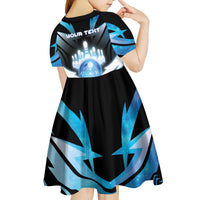 Personalized Bowling Kid Short Sleeve Dress Cosmic Strike