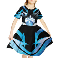 Personalized Bowling Kid Short Sleeve Dress Cosmic Strike