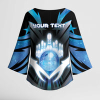 Personalized Bowling Kimono Sleeve Blouse Cosmic Strike