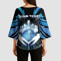Personalized Bowling Kimono Sleeve Blouse Cosmic Strike