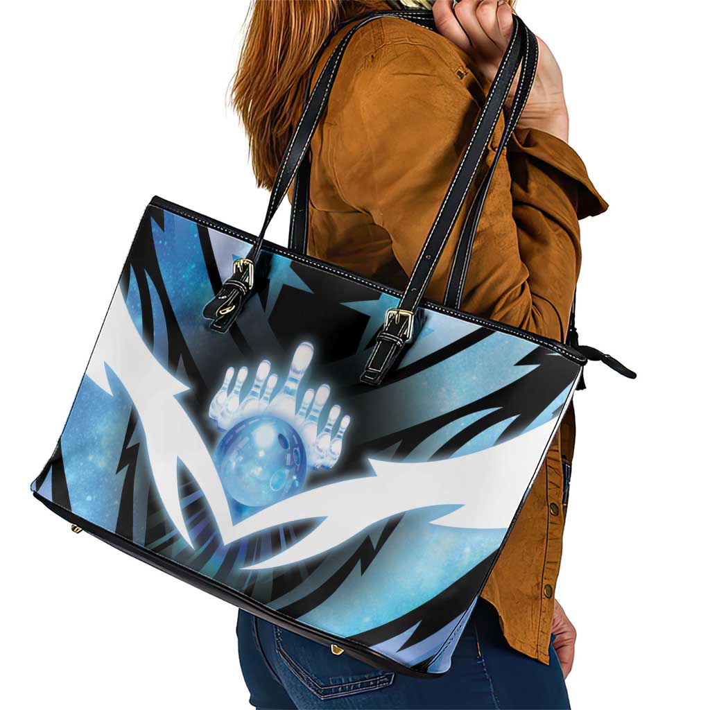 Bowling Leather Tote Bag Cosmic Strike