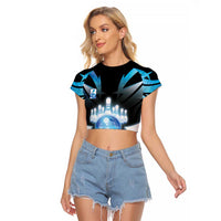 Personalized Bowling Raglan Cropped T Shirt Cosmic Strike