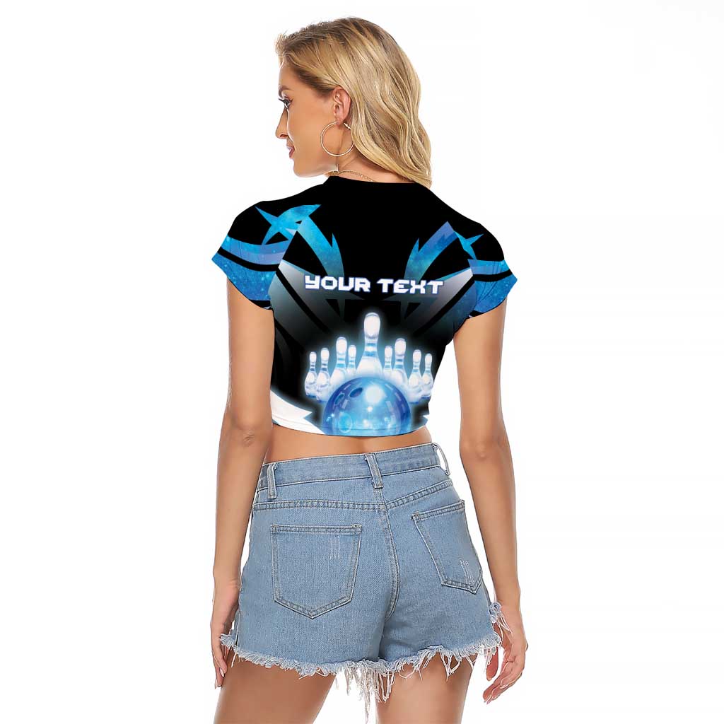 Personalized Bowling Raglan Cropped T Shirt Cosmic Strike