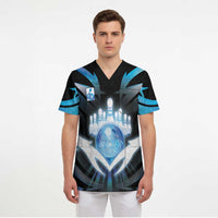 Personalized Bowling Scrub Top Cosmic Strike