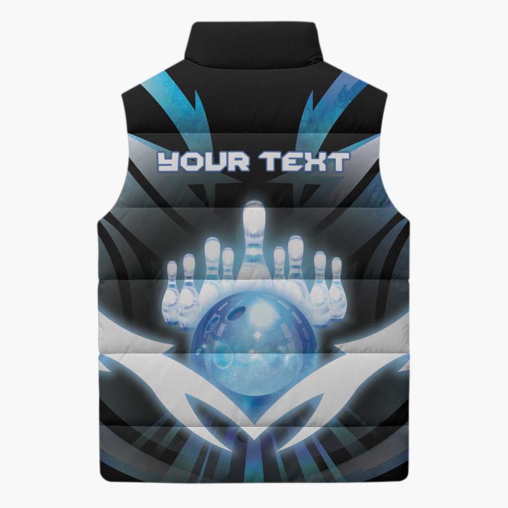 Personalized Bowling Sleeveless Puffer Jacket Cosmic Strike