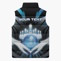 Personalized Bowling Sleeveless Puffer Jacket Cosmic Strike