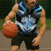Personalized Bowling Sleeveless Zip Hoodie Cosmic Strike