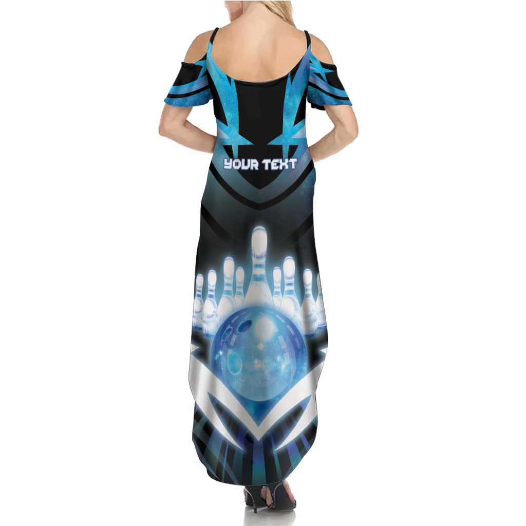 Personalized Bowling Summer Maxi Dress Cosmic Strike
