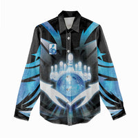 Personalized Bowling Women Casual Shirt Cosmic Strike