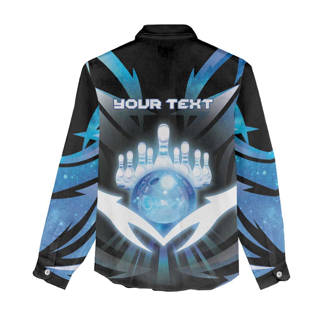 Personalized Bowling Women Casual Shirt Cosmic Strike