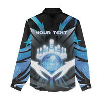 Personalized Bowling Women Casual Shirt Cosmic Strike