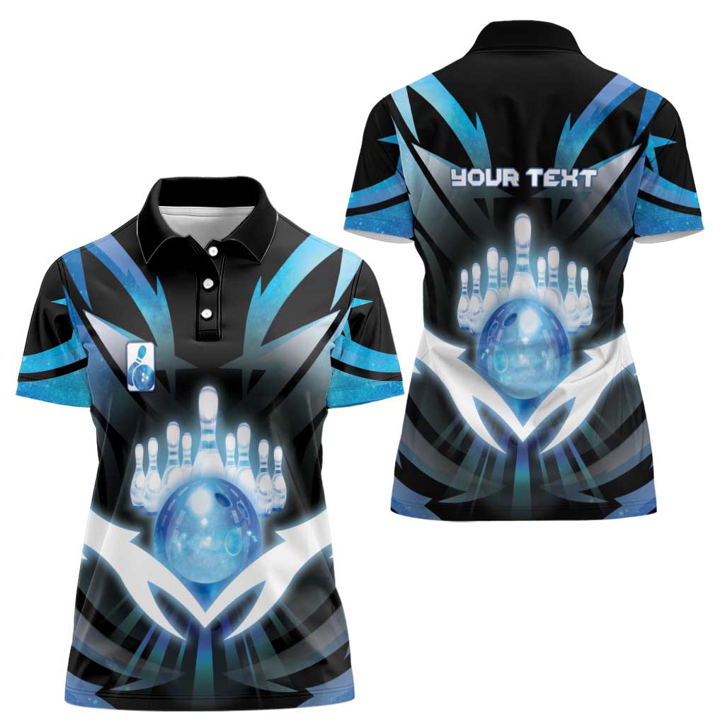 Personalized Bowling Women Polo Shirt Cosmic Strike