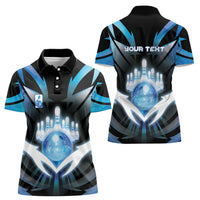 Personalized Bowling Women Polo Shirt Cosmic Strike