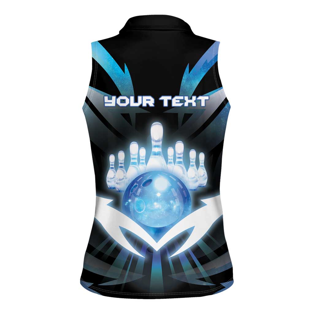 Personalized Bowling Women Sleeveless Polo Shirt Cosmic Strike