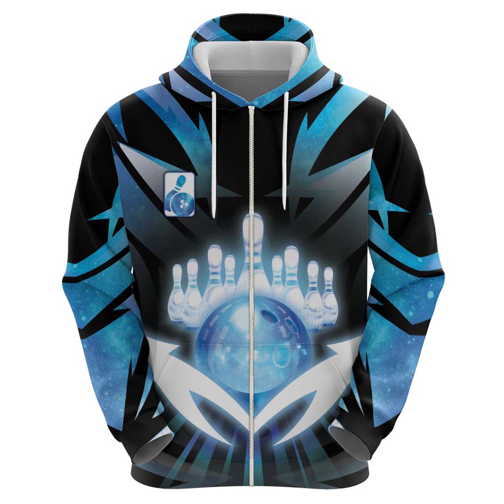 Personalized Bowling Zip Hoodie Cosmic Strike